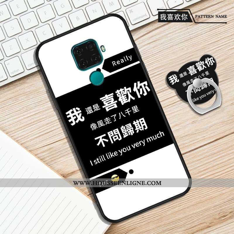 Étui Huawei Mate 30 Lite Délavé En Daim Dessin Animé Violet Incassable Simple Silicone Fluide Doux