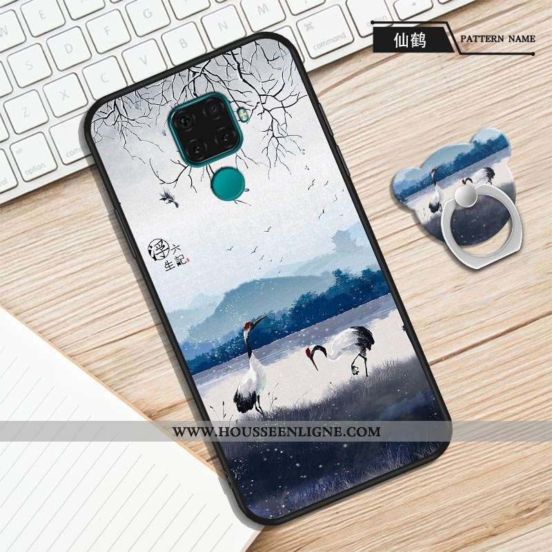 Étui Huawei Mate 30 Lite Délavé En Daim Dessin Animé Violet Incassable Simple Silicone Fluide Doux