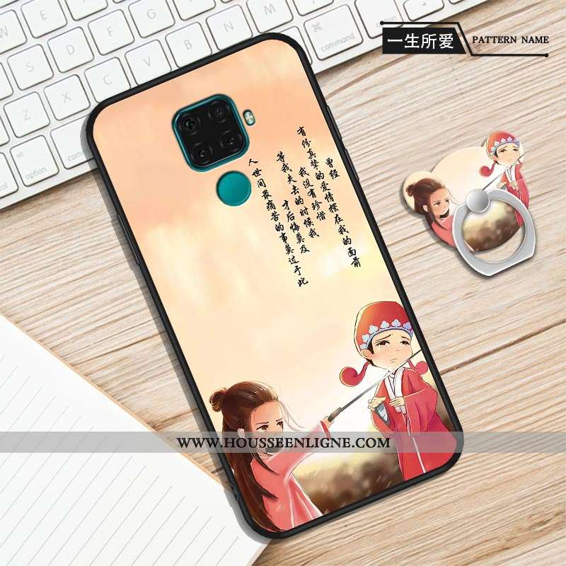Étui Huawei Mate 30 Lite Délavé En Daim Dessin Animé Violet Incassable Simple Silicone Fluide Doux