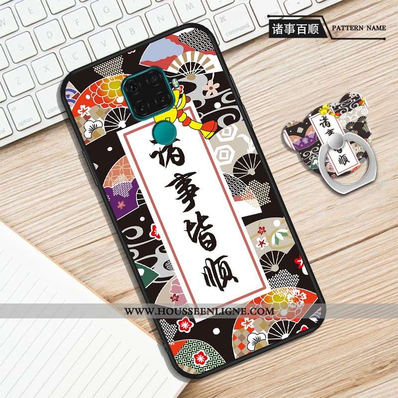 Étui Huawei Mate 30 Lite Délavé En Daim Dessin Animé Violet Incassable Simple Silicone Fluide Doux