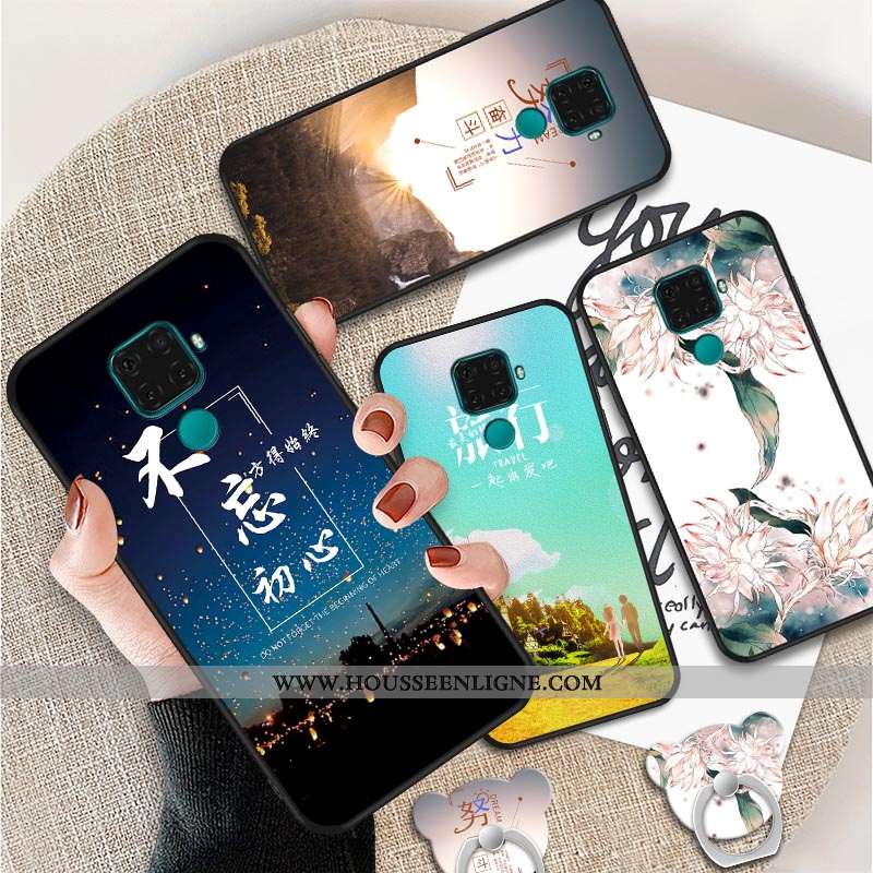 Étui Huawei Mate 30 Lite Délavé En Daim Dessin Animé Violet Incassable Simple Silicone Fluide Doux