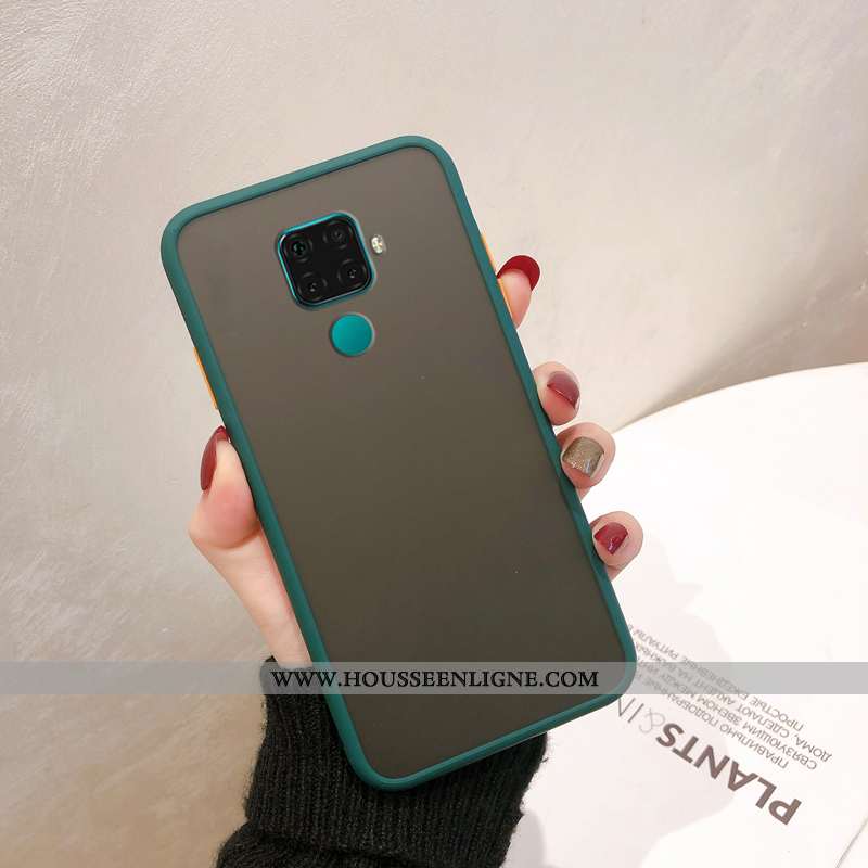 Étui Huawei Mate 30 Lite Délavé En Daim Tendance Transparent Coque Rouge Protection