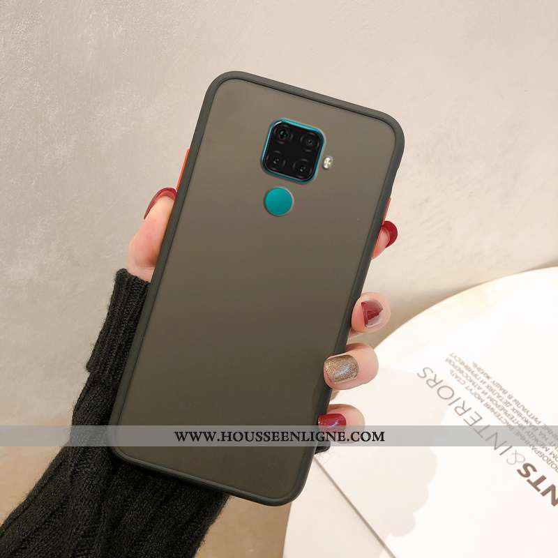 Étui Huawei Mate 30 Lite Délavé En Daim Tendance Transparent Coque Rouge Protection
