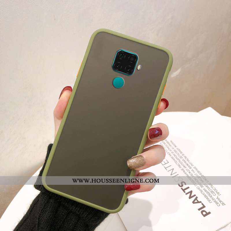 Étui Huawei Mate 30 Lite Délavé En Daim Tendance Transparent Coque Rouge Protection