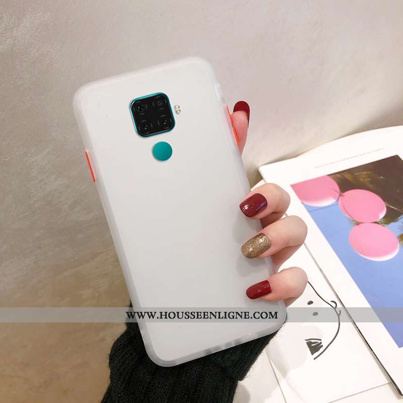 Étui Huawei Mate 30 Lite Délavé En Daim Tendance Transparent Coque Rouge Protection