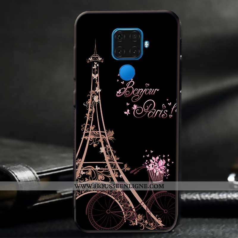 Étui Huawei Mate 30 Lite Fluide Doux Silicone Délavé En Daim Coque Amoureux Téléphone Portable Blanc