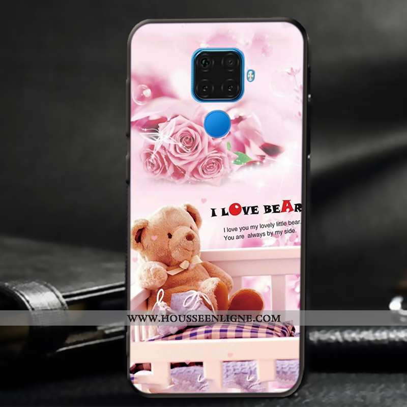Étui Huawei Mate 30 Lite Fluide Doux Silicone Délavé En Daim Coque Amoureux Téléphone Portable Blanc