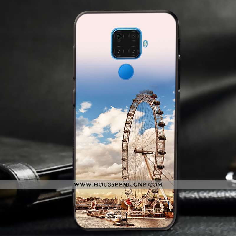 Étui Huawei Mate 30 Lite Fluide Doux Silicone Délavé En Daim Coque Amoureux Téléphone Portable Blanc