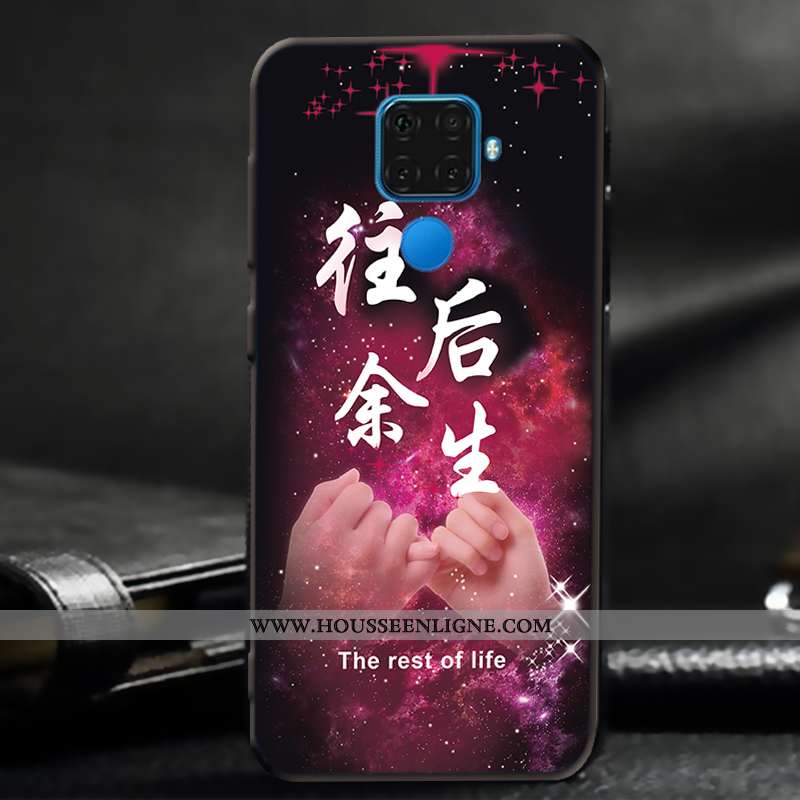 Étui Huawei Mate 30 Lite Fluide Doux Silicone Délavé En Daim Coque Amoureux Téléphone Portable Blanc