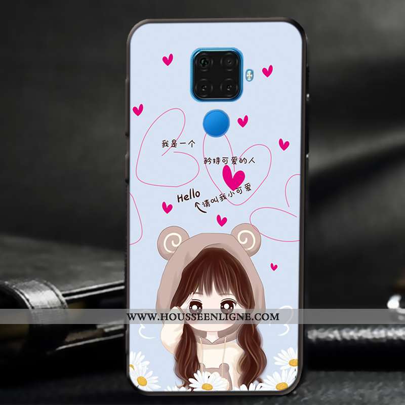 Étui Huawei Mate 30 Lite Fluide Doux Silicone Délavé En Daim Coque Amoureux Téléphone Portable Blanc