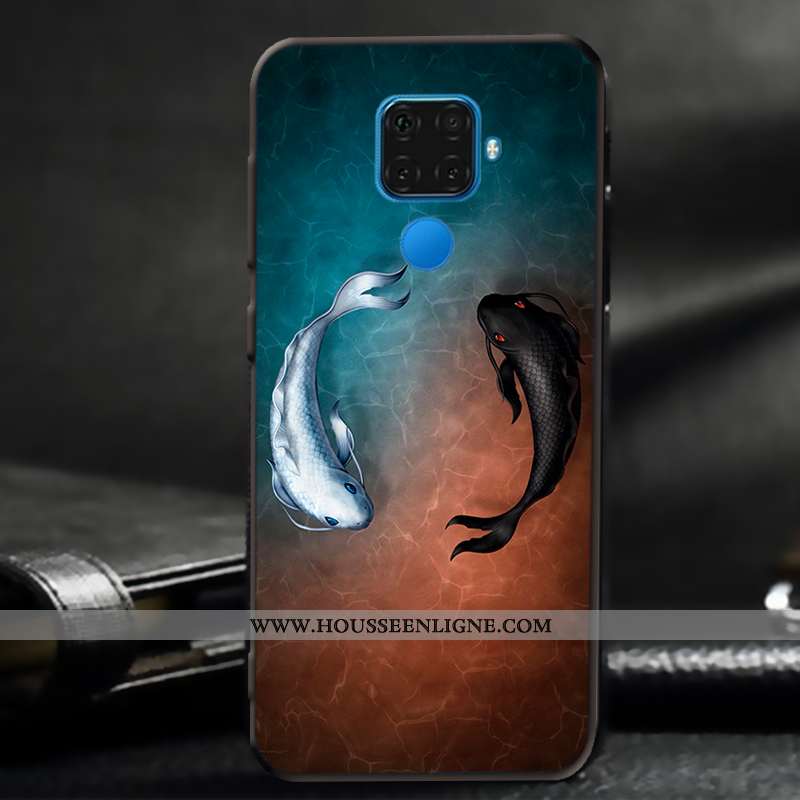 Étui Huawei Mate 30 Lite Fluide Doux Silicone Délavé En Daim Coque Amoureux Téléphone Portable Blanc