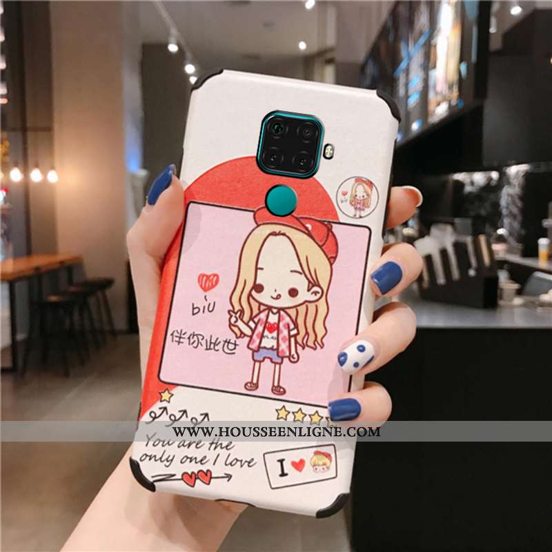 Étui Huawei Mate 30 Lite Modèle Fleurie Silicone Tendance Téléphone Portable Gaufrage Incassable Bla