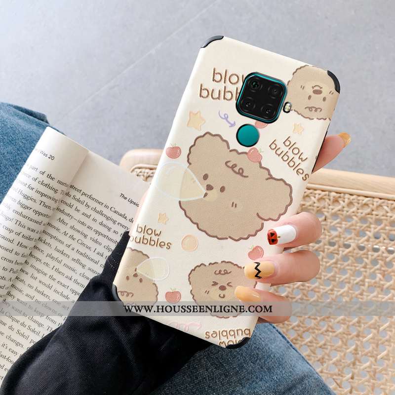 Étui Huawei Mate 30 Lite Modèle Fleurie Silicone Tendance Téléphone Portable Gaufrage Incassable Bla