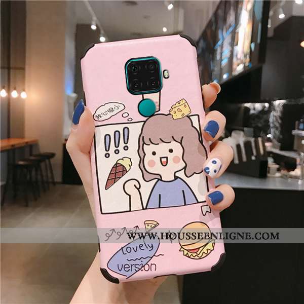 Étui Huawei Mate 30 Lite Modèle Fleurie Silicone Tendance Téléphone Portable Gaufrage Incassable Bla