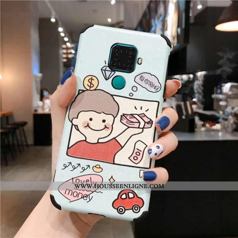 Étui Huawei Mate 30 Lite Modèle Fleurie Silicone Tendance Téléphone Portable Gaufrage Incassable Bla
