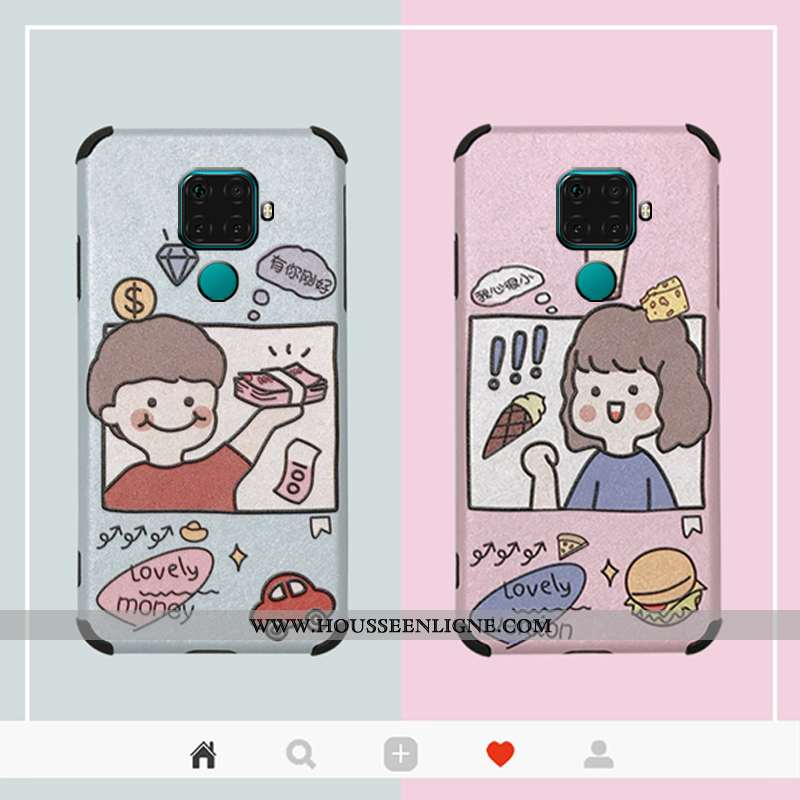 Étui Huawei Mate 30 Lite Modèle Fleurie Silicone Tendance Téléphone Portable Gaufrage Incassable Bla