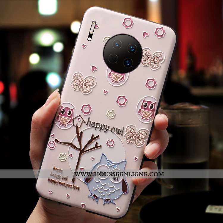Étui Huawei Mate 30 Légère Silicone Personnalité Protection Net Rouge Charmant Ultra Rose
