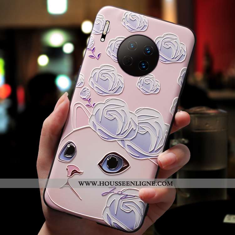 Étui Huawei Mate 30 Légère Silicone Personnalité Protection Net Rouge Charmant Ultra Rose