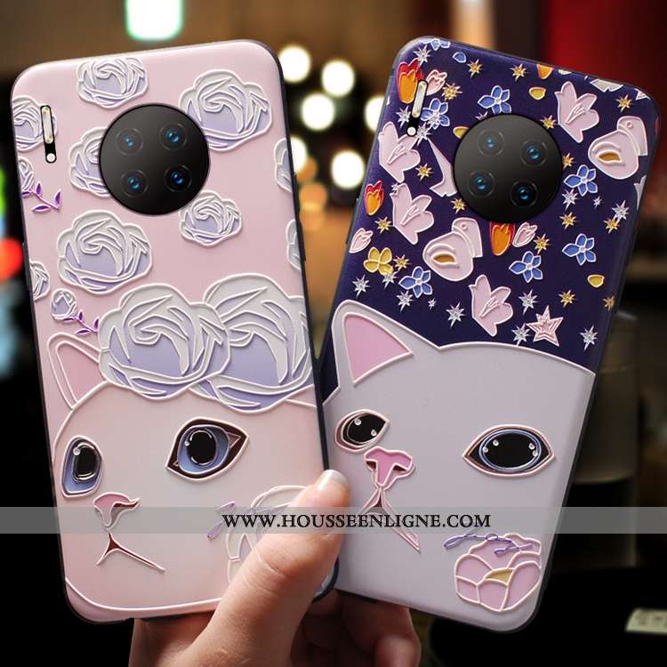 Étui Huawei Mate 30 Légère Silicone Personnalité Protection Net Rouge Charmant Ultra Rose