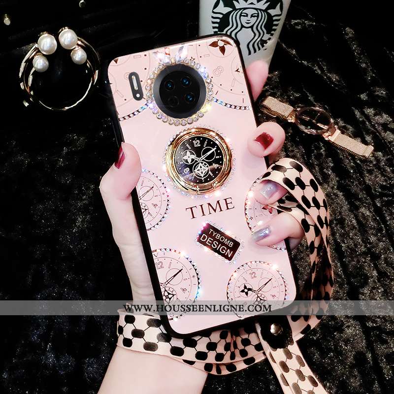 Étui Huawei Mate 30 Pro Ornements Suspendus Personnalité Créatif Mode Incassable Strass Nouveau Blan