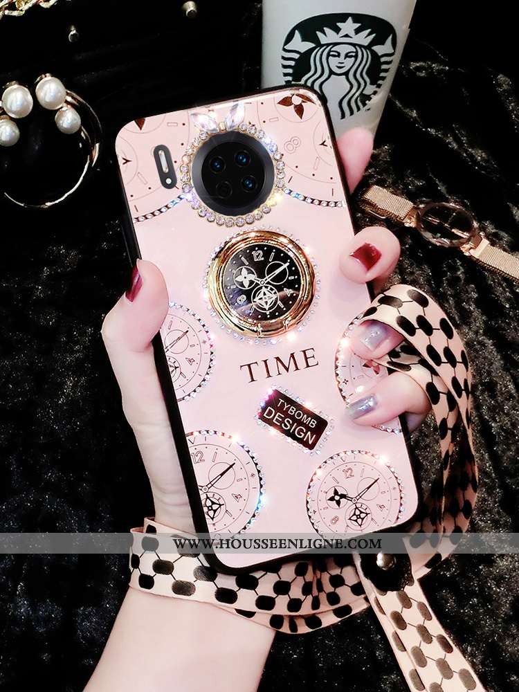 Étui Huawei Mate 30 Pro Ornements Suspendus Personnalité Créatif Mode Incassable Strass Nouveau Blan