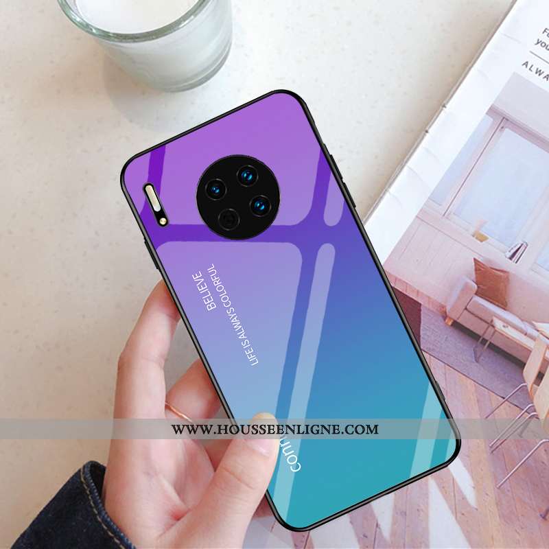 Étui Huawei Mate 30 Pro Personnalité Créatif Noir Luxe Blanc Verre