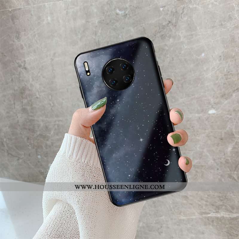 Étui Huawei Mate 30 Pro Personnalité Créatif Noir Luxe Blanc Verre