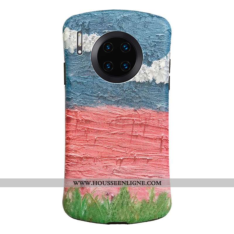 Étui Huawei Mate 30 Pro Personnalité Gaufrage Fleurs Modèle Fleurie Coque En Silicone Vent Téléphone