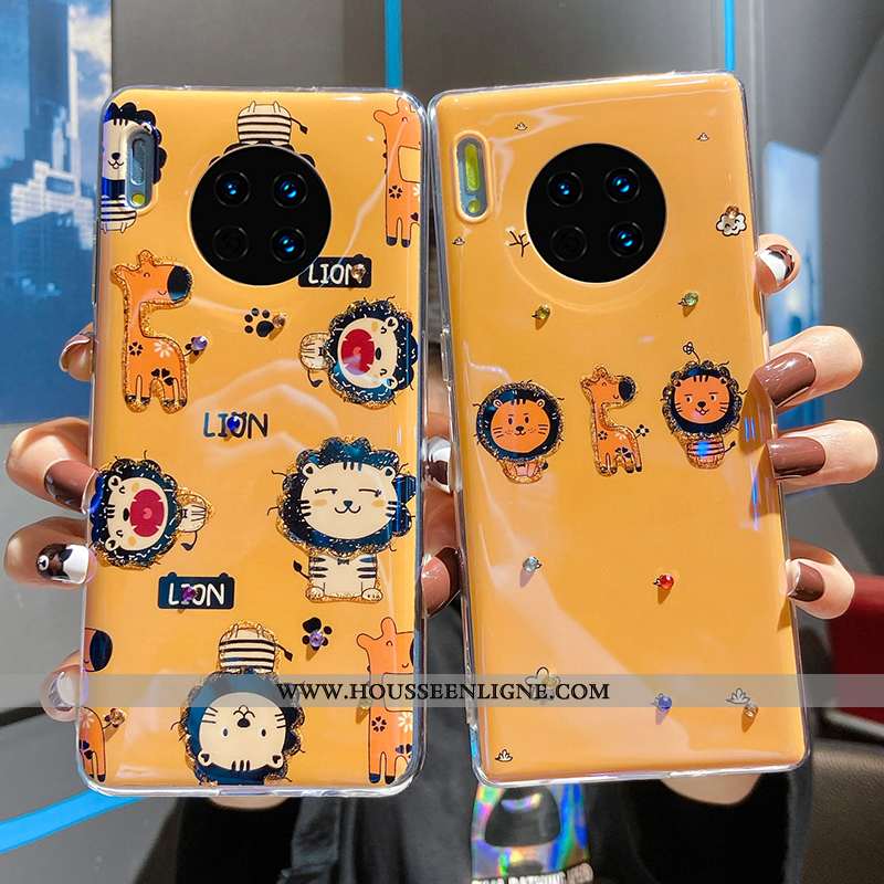 Étui Huawei Mate 30 Pro Protection Dessin Animé Coque Jaune Vent Net Rouge Incassable