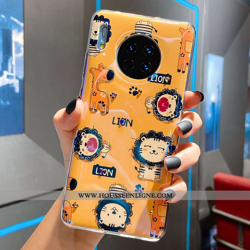 Étui Huawei Mate 30 Pro Protection Dessin Animé Coque Jaune Vent Net Rouge Incassable