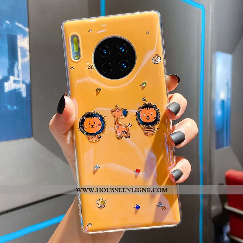 Étui Huawei Mate 30 Pro Protection Dessin Animé Coque Jaune Vent Net Rouge Incassable