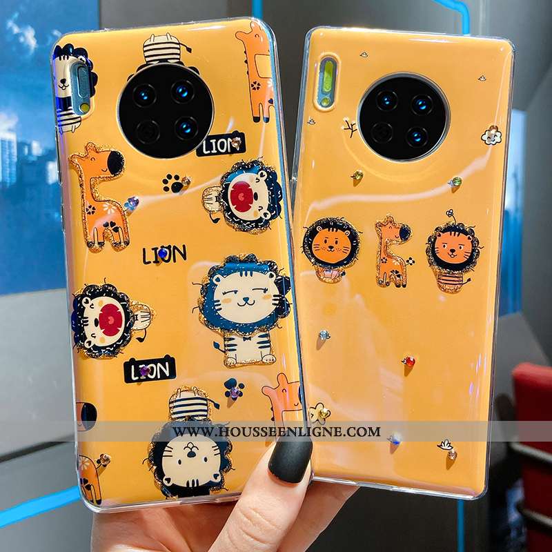 Étui Huawei Mate 30 Pro Protection Dessin Animé Coque Jaune Vent Net Rouge Incassable