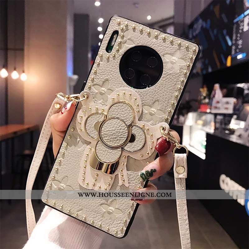 Étui Huawei Mate 30 Pro Protection Ornements Suspendus Rouge Tendance Support Téléphone Portable Tou
