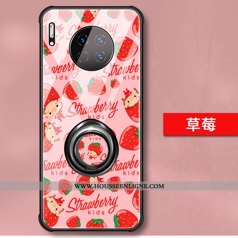 Étui Huawei Mate 30 Pro Silicone Verre Coque Support Dessin Animé Téléphone Portable Jaune
