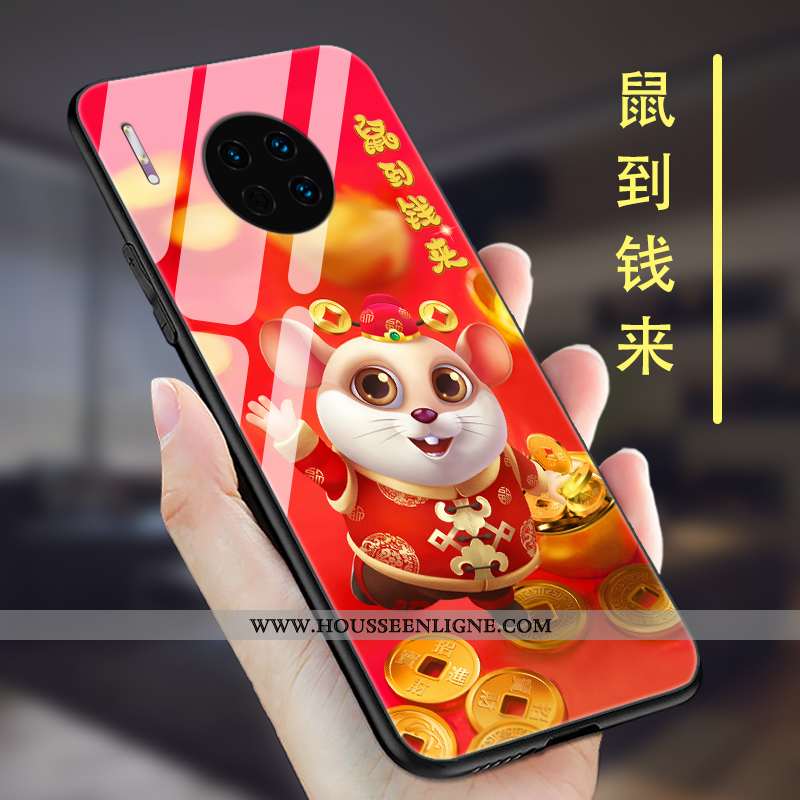 Étui Huawei Mate 30 Pro Tendance Légère Coque Personnalité Délavé En Daim Silicone Rose