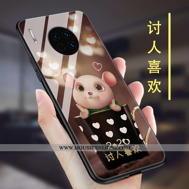Étui Huawei Mate 30 Pro Tendance Légère Coque Personnalité Délavé En Daim Silicone Rose