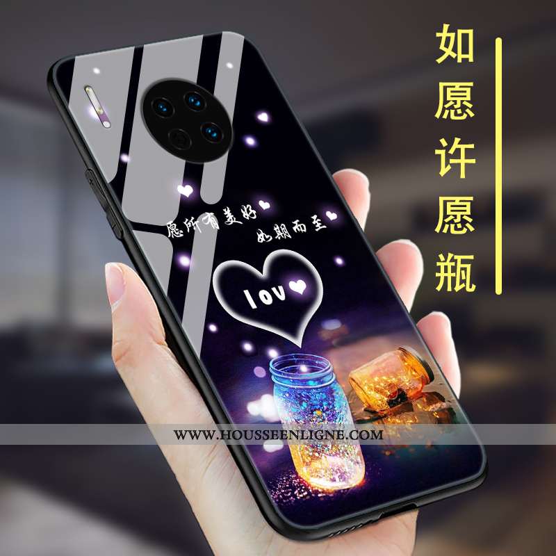 Étui Huawei Mate 30 Pro Tendance Légère Coque Personnalité Délavé En Daim Silicone Rose