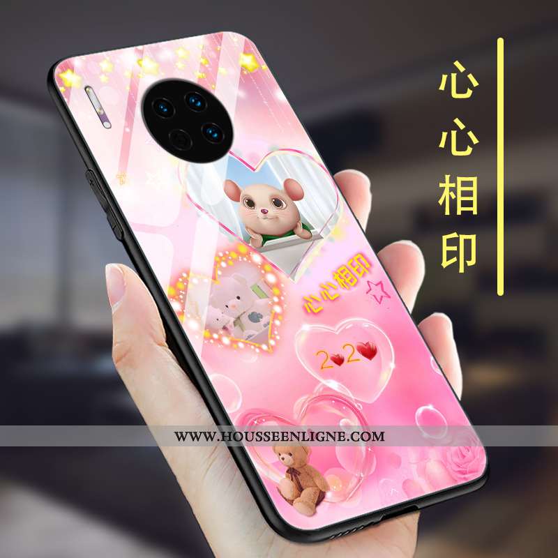 Étui Huawei Mate 30 Pro Tendance Légère Coque Personnalité Délavé En Daim Silicone Rose