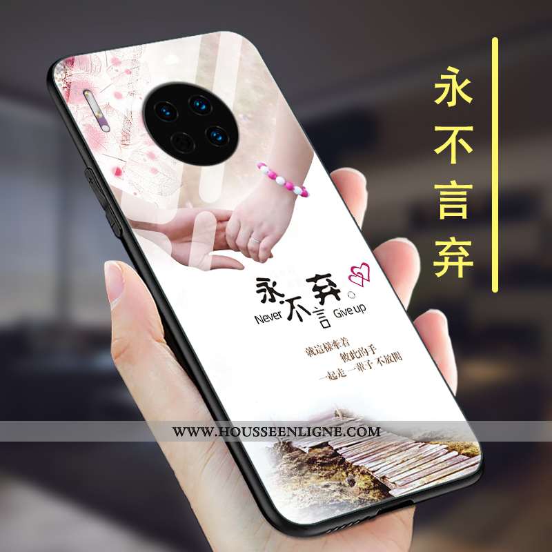 Étui Huawei Mate 30 Pro Tendance Légère Coque Personnalité Délavé En Daim Silicone Rose