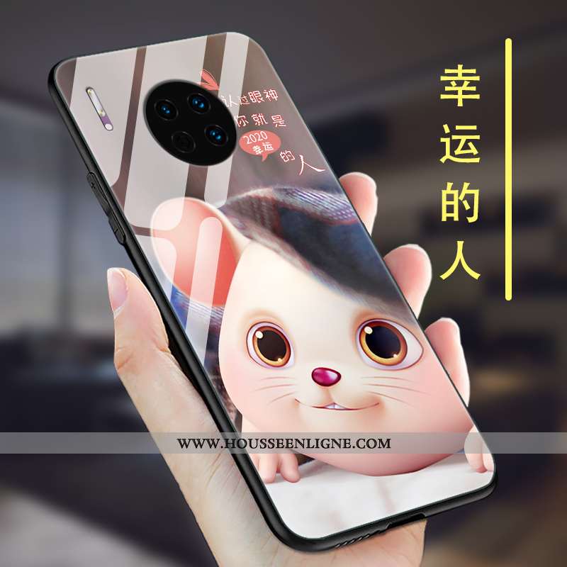 Étui Huawei Mate 30 Pro Tendance Légère Coque Personnalité Délavé En Daim Silicone Rose