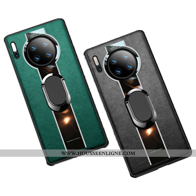 Étui Huawei Mate 30 Pro Ultra Légère Noir Cuir À Bord Coque