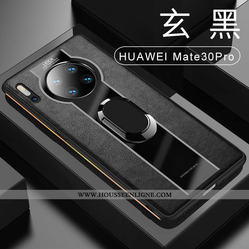 Étui Huawei Mate 30 Pro Ultra Légère Noir Cuir À Bord Coque