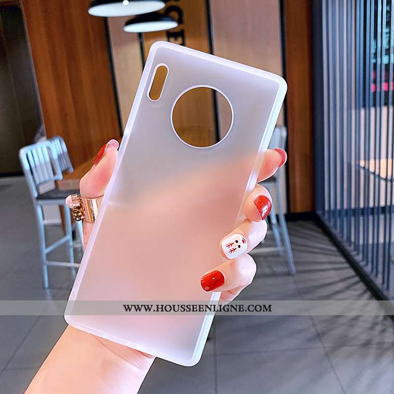 Étui Huawei Mate 30 Pro Ultra Tendance Blanc Vent Délavé En Daim Incassable Transparent Blanche