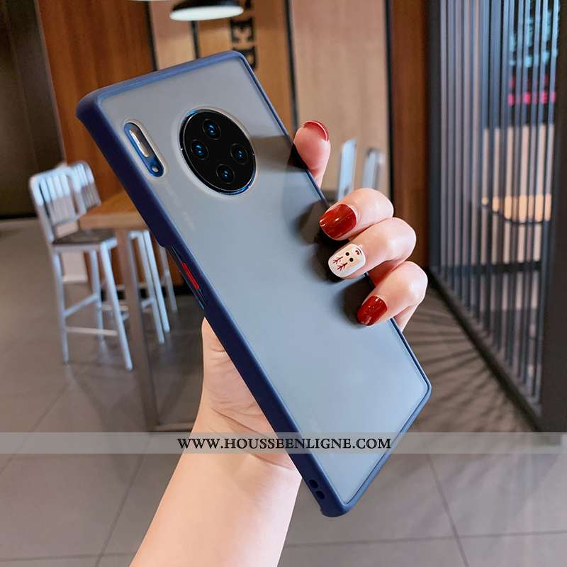 Étui Huawei Mate 30 Pro Ultra Tendance Blanc Vent Délavé En Daim Incassable Transparent Blanche