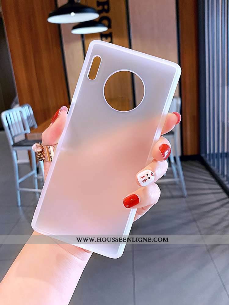 Étui Huawei Mate 30 Pro Ultra Tendance Blanc Vent Délavé En Daim Incassable Transparent Blanche