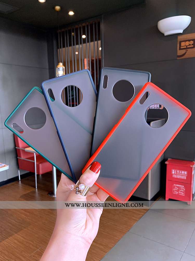 Étui Huawei Mate 30 Pro Ultra Tendance Blanc Vent Délavé En Daim Incassable Transparent Blanche