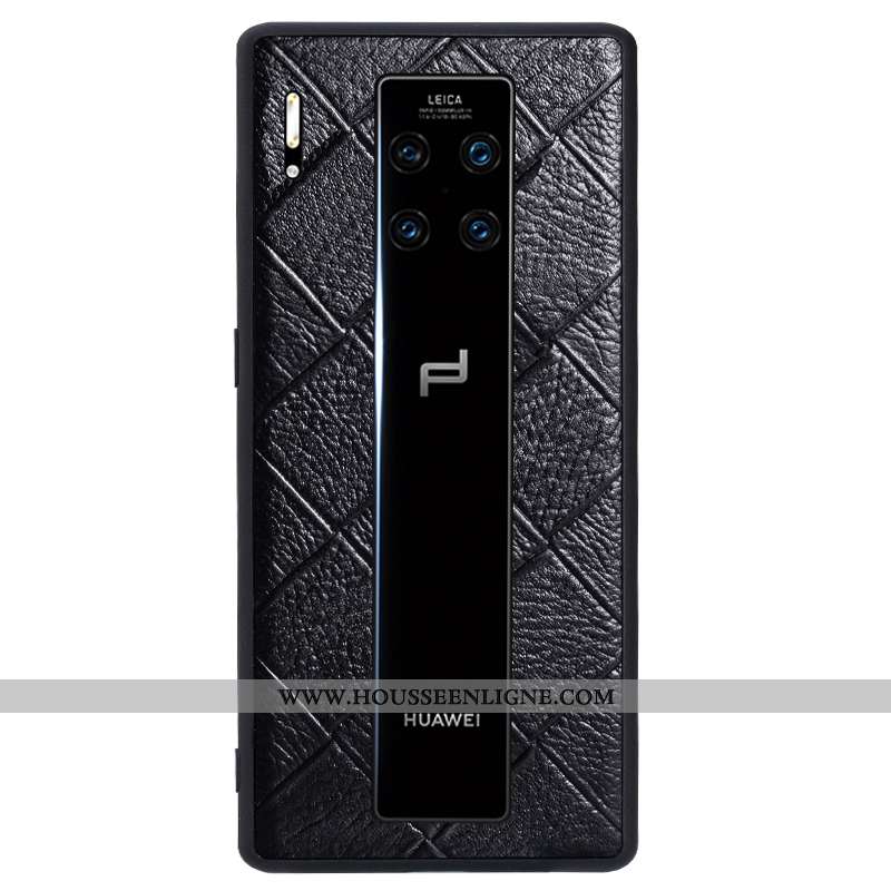 Étui Huawei Mate 30 Rs Cuir Fluide Doux Légère Protection Noir Coque