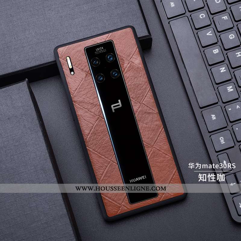 Étui Huawei Mate 30 Rs Cuir Fluide Doux Légère Protection Noir Coque