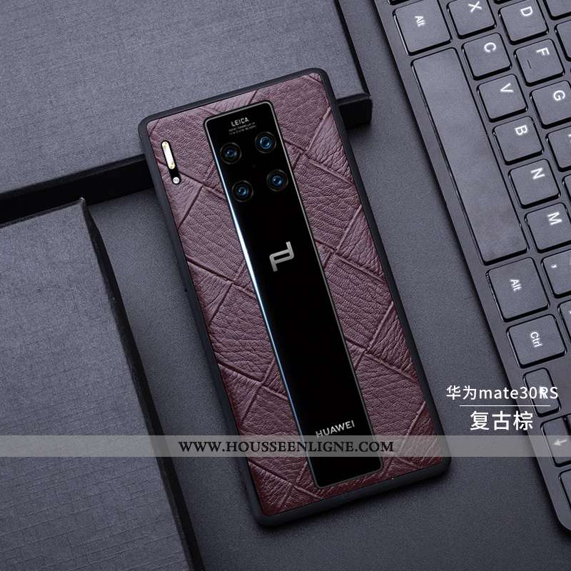 Étui Huawei Mate 30 Rs Cuir Fluide Doux Légère Protection Noir Coque
