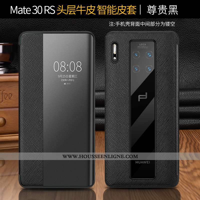 Étui Huawei Mate 30 Rs Cuir Protection Téléphone Portable Housse Rouge Véritable Coque
